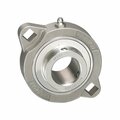 Iptci 2-Bolt Flange Ball Bearing Unit, 1.25 in Bore, Stainless Hsg, Stainless Insert, Set Screw Locking SSBSLF206-20